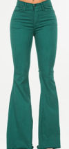 Bell Bottom Jeans - Hunter Green