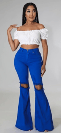 Bell Bottom Jeans - Royal Blue