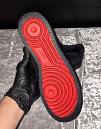 Image 3 of Black Glitter Red Bottom AF1