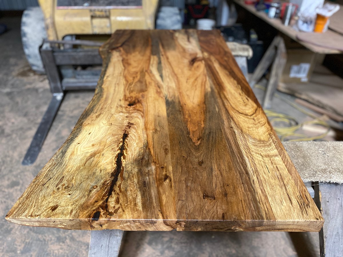 Custom solid wood table tops - live edge slab tables