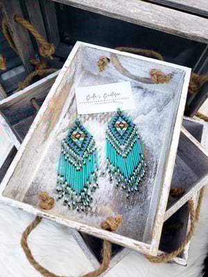 Image of Daisy Bead Fringe Earrings 