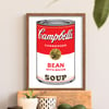 Andy Warhol | Bean with Bacon Soup | Campbell's Soup Cans | Pop Art Posters | Modern Art Prints