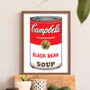 Andy Warhol | Black Bean Soup | Campbell's Soup Cans | Pop Art Posters | Modern Art Prints