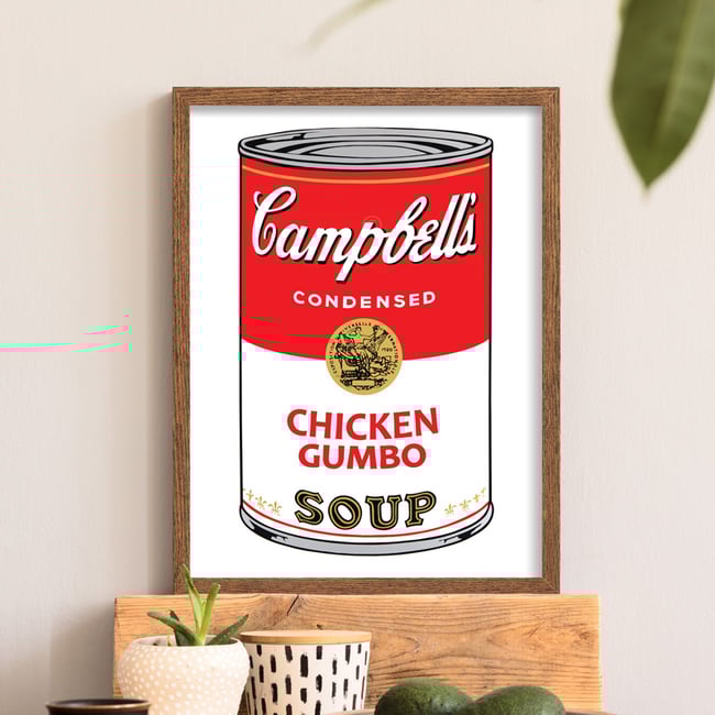 Andy Warhol | Chicken Gumbo Soup | Campbell's Soup Cans | Pop Art Posters | Modern Art Prints