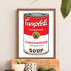 Andy Warhol | Clam Chowder Soup | Campbell's Soup Cans | Pop Art Posters | Modern Art Prints