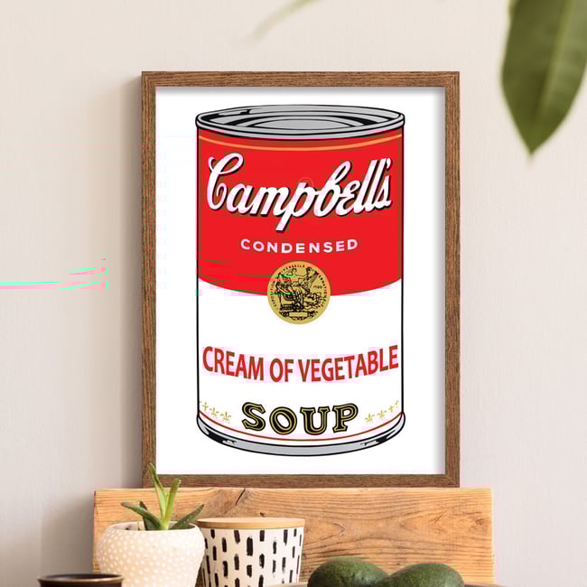 Andy Warhol | Cream of Vegetable Soup | Campbell's Soup Cans | Pop Art Posters | Modern Art Prints