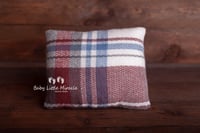 Image 3 of Checked pillow and layer blue brown