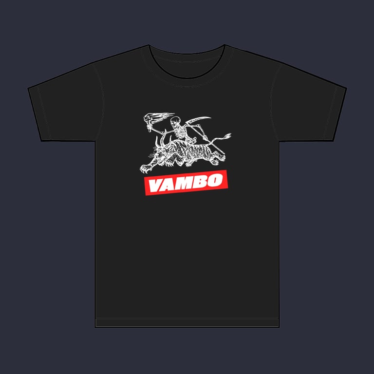 Image of Tshirt Black Red Stamp