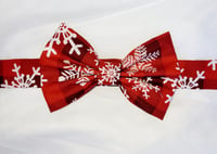 Image 3 of Plaid snow flake ❄ Neck bow tie 🎀 