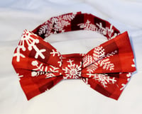 Image 2 of Plaid snow flake ❄ Neck bow tie 🎀 