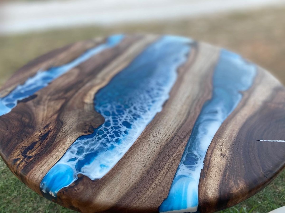 Custom Epoxy and Wood Table  FIND US IN THE HEART OF TEXAS
