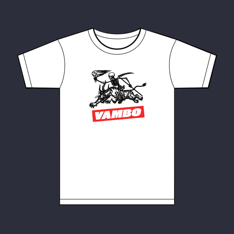 Image of Tshirt White Red Stamp