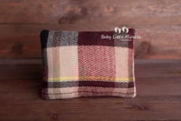 Image 3 of Checked pillow and layer beige brown yellow