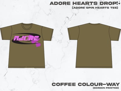 Image of [PRE-ORDER] Adore Spin Hearts (COFFEE) Tee 