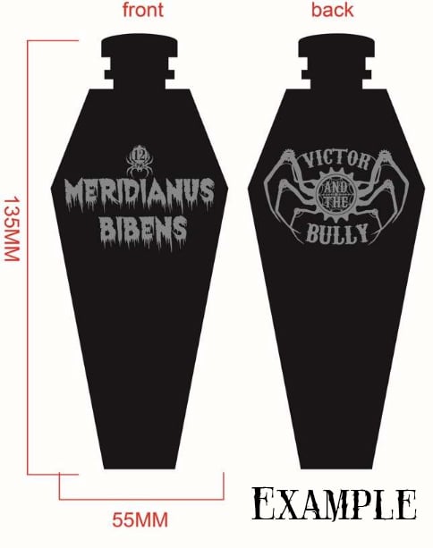 Image of Victor and the Bully Coffin Shaped Hip Flask - 100ml 