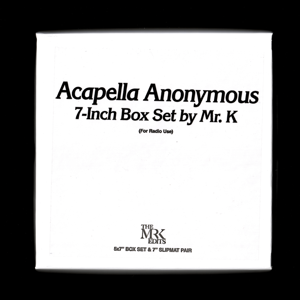 (RSD BLK FRI '22) [7"] ACAPELLA ANONYMOUS 7-INCH BOX SET BY MR.K – MXMRK-BOX-05