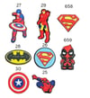 Super Hero Shoe Charms /  Superman / Batman / Captain America / DeadPool