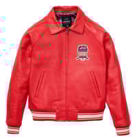 Image 2 of AVIREX U.S.A. ICON LEATHER JACKET RED