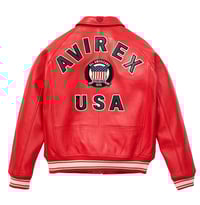 Image 1 of AVIREX U.S.A. ICON LEATHER JACKET RED