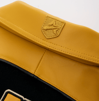 Image 4 of AVIREX CLASSIC WOOL LEATHER VARSITY JACKET IN BLACK-GOLD