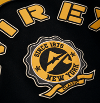 Image 5 of AVIREX CLASSIC WOOL LEATHER VARSITY JACKET IN BLACK-GOLD