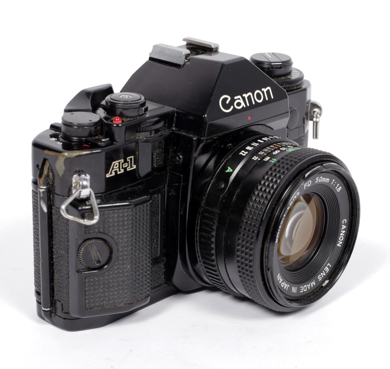 Canon A-1 35mm SLR Film Camera with 50mm F1.8 FDn lens #553 CatLABS
