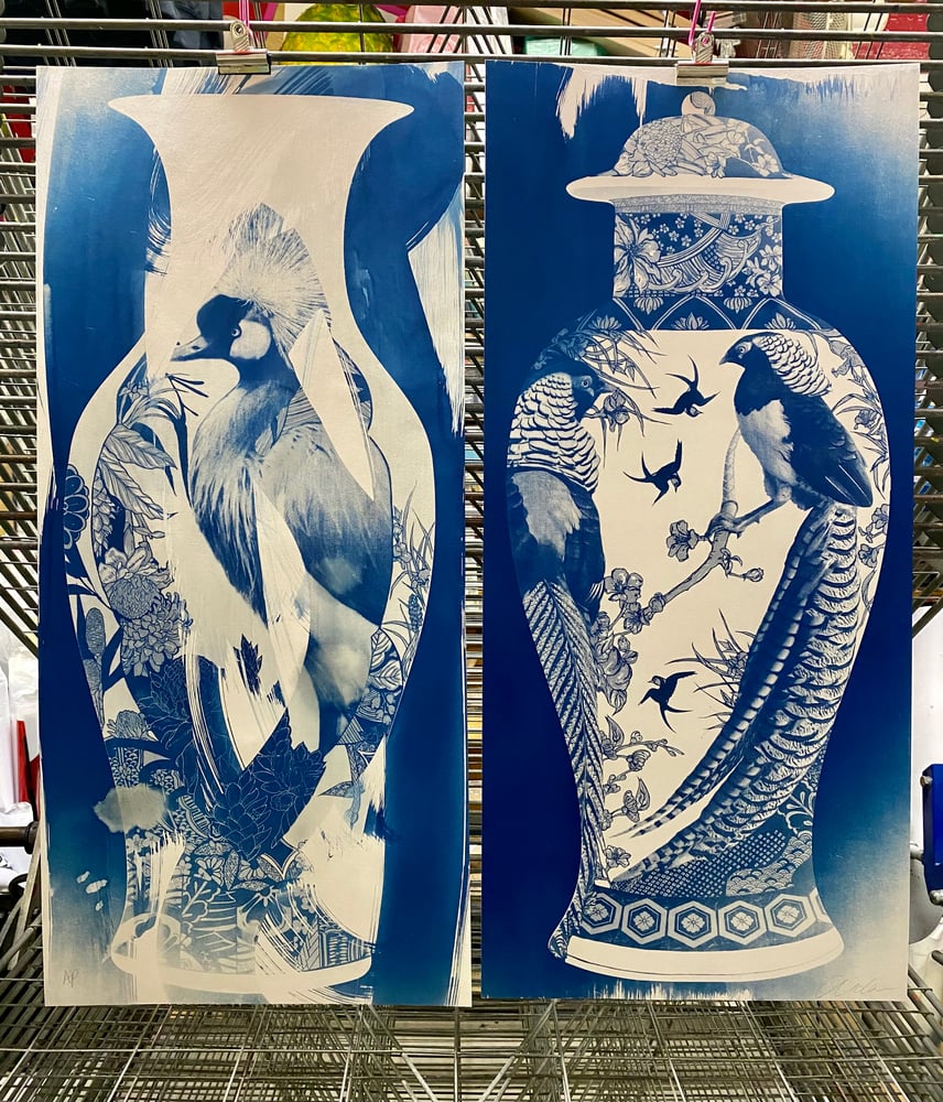 Image of Albert [Un-Lidded Vase] Cyanotype 