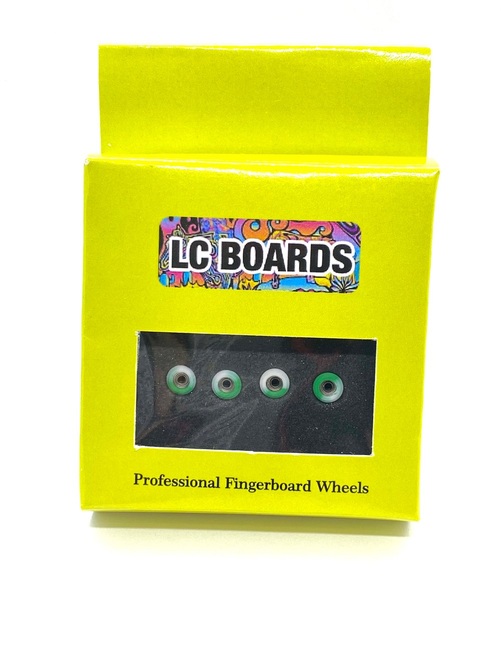 LC BOARDS URETHANE SWIRL MINI WHEELS GREEN/WHITE