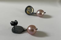 Image 3 of Post Earrings with large Pearl