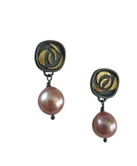 Image 1 of Post Earrings with large Pearl