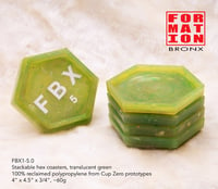 Reclaimed Plastic Stackable Coaster-HEX Green PP FBX1-5.0