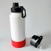 Large double wall stainless steel bottle 950ml white