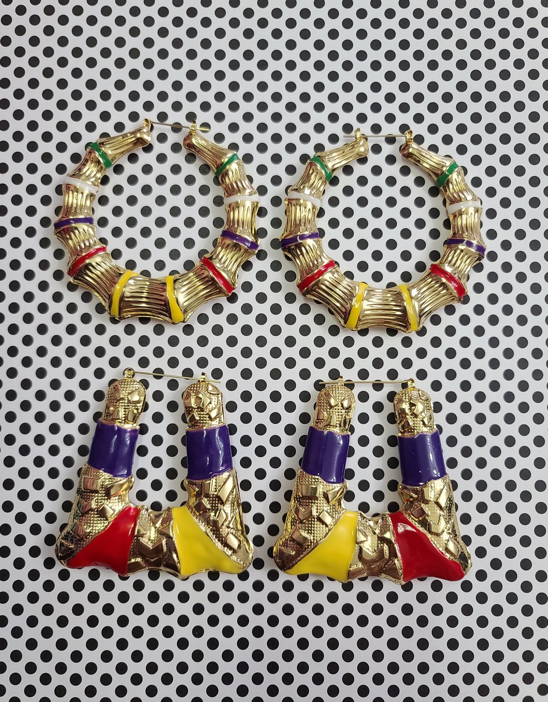 Image of Colorful Bamboo Earrings