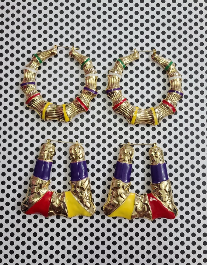 Image of Colorful Bamboo Earrings