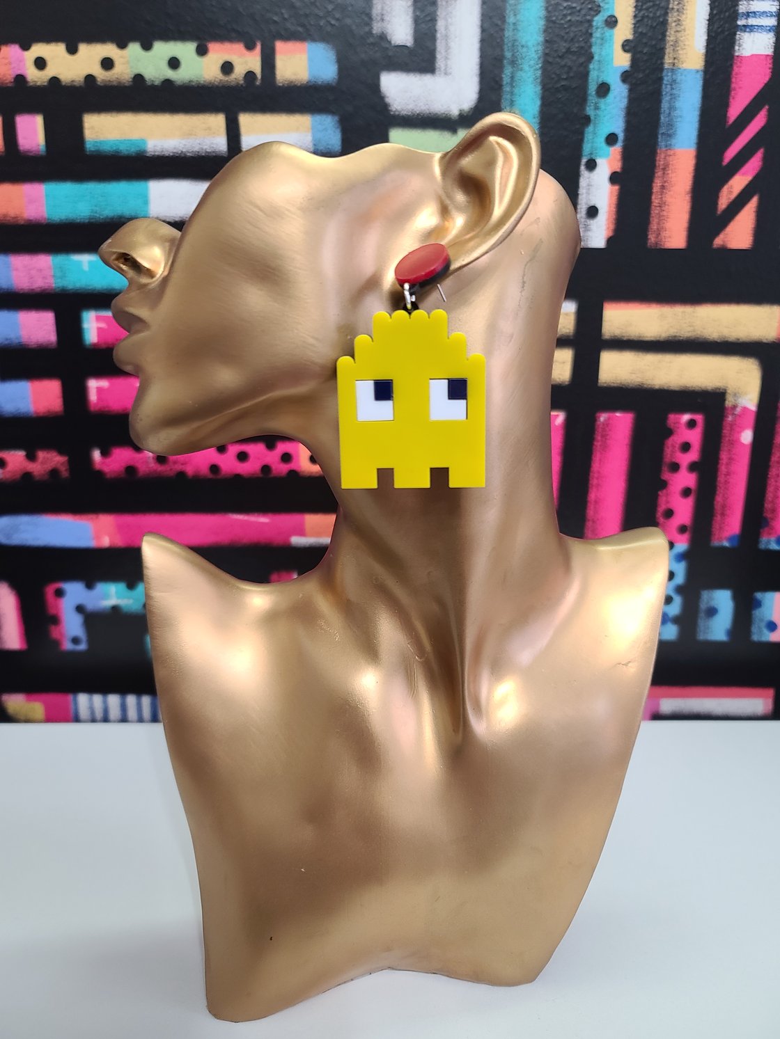 Image of Pixel Pacman Ghost Earrings