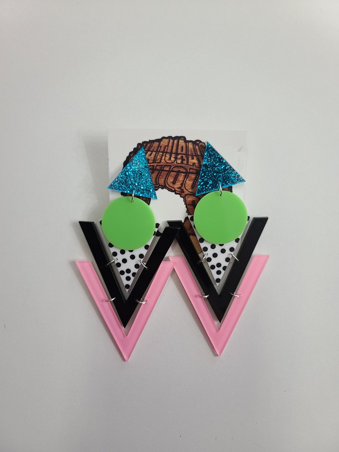Image of Multi Color Triangle Earrings