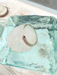 Image 2 of 14k solid gold diamond snake open ring