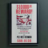 PEE WEE'S BIG ADVENTURE REWARD POSTER FRIDGE MAGNET / BUTTON