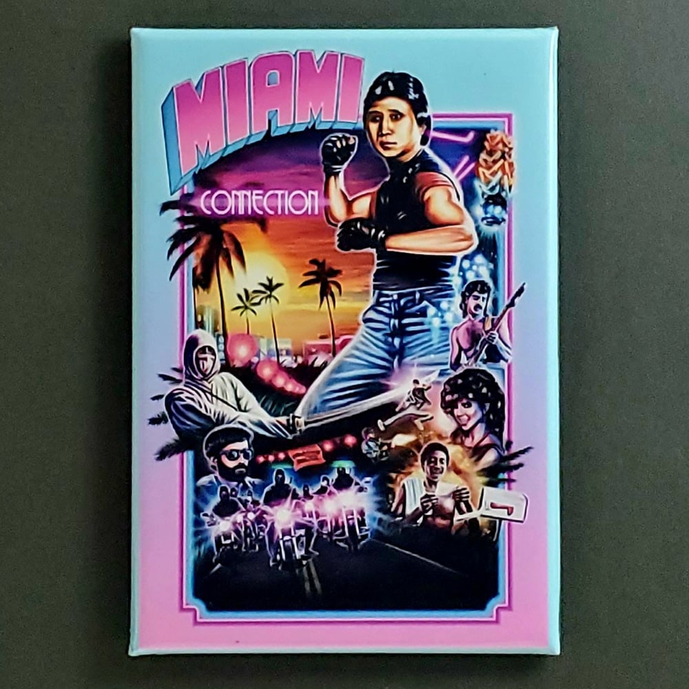 MIAMI CONNECTION FRIDGE MAGNET / BUTTON