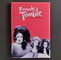 Image 1 of FEMALE TROUBLE FRIDGE MAGNET / BUTTON