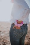 Checked Pink Scrunchie 