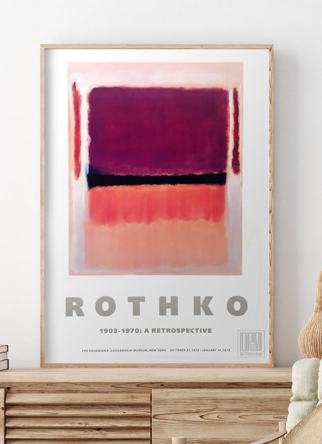 Mark Rothko | 1903-1970: A Retrospective | Guggenheim Museum | 1978 | Exhibition Poster | Home Decor