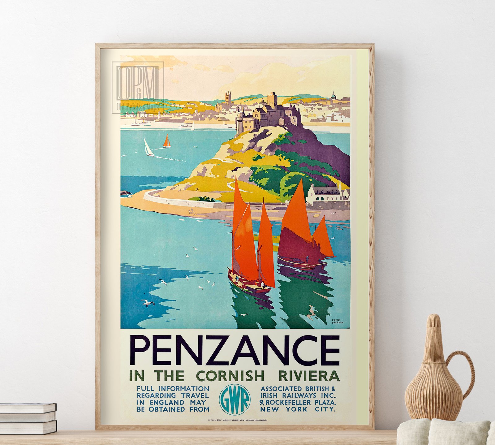 GWR Penzance | Frank Sherwin | 1935 | Vintage Travel Poster | Wall