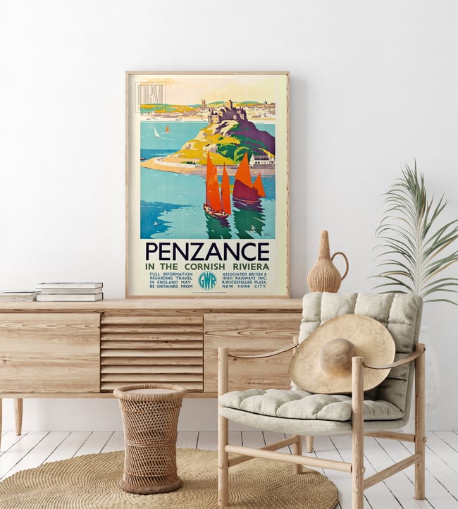 GWR Penzance | Frank Sherwin | 1935 | Vintage Travel Poster | Wall Art ...