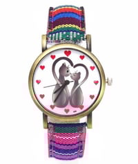 REF : 03 -  Fashion heart love cats watch 