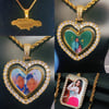 Rotating Heart in Heart Picture 360 Rope Link Necklace