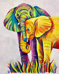 Image 1 of Elephant Cuddles Print
