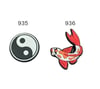 Chinese Yin and yang shoe charm / Koi Fish shoe charm 