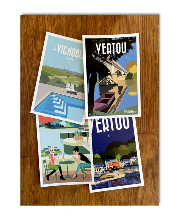 Image of Lot de 4 cartes postales n°1