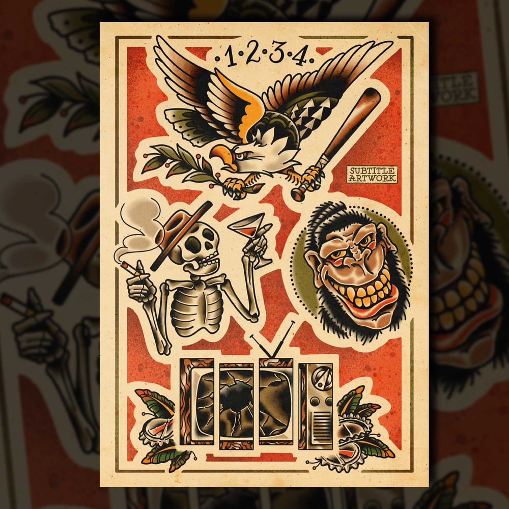 Image of Punkrock - Tattoo Flash Print